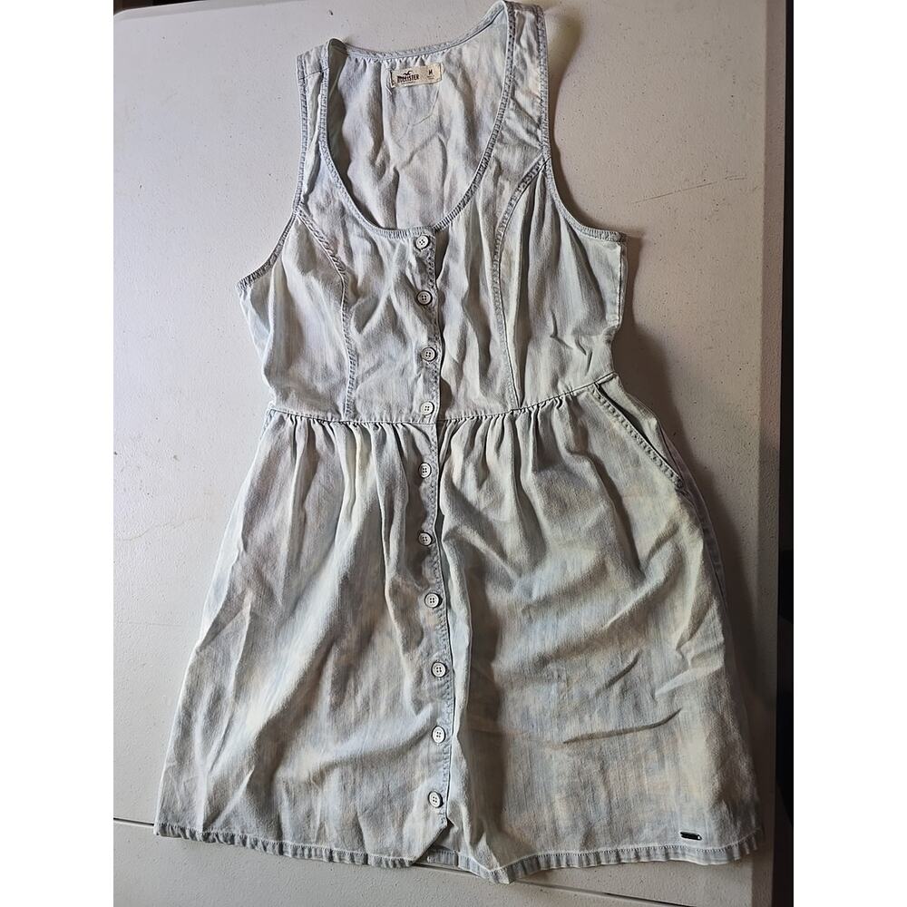Hollister Denim Full Botton Mini‎ Sleeveless Dress Size Medium M